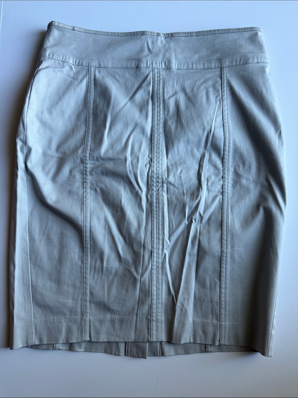 Ann Taylor Astor Light Gray Panel Pencil Skirt cotton sz 8 office wear EUC KH